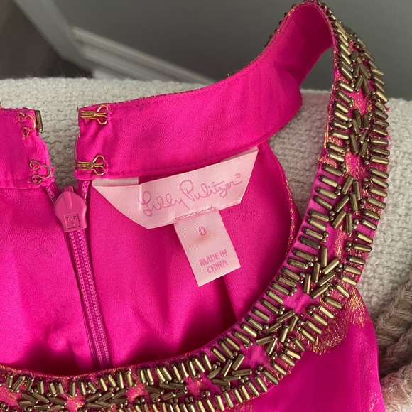 Lilly Pulitzer Franconia 100% Silk Embellished Dress Silk Embroidery - Picture 11 of 16